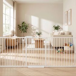 86’’-105’’ Extra Wide Pet Gate 30’’ Tall Dog Gate, Pressure Mounted No Drill Safety Gate