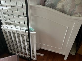 Classic white crib with mattress if needed