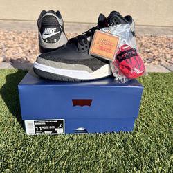 Nike Air Jordan 3 Retro Levi’s Black NEW/SNKRS RECEIPT SIZE: 11.5 $290 FIRM ONLY!