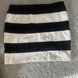 White And Black Striped Skirt