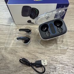 Wireless Bluetooth Earbuds in-Ear Headphones Headset with Charging Case Compatible with Apple & Android, Dual Connect, Built-in Microphone, Stereo Sou