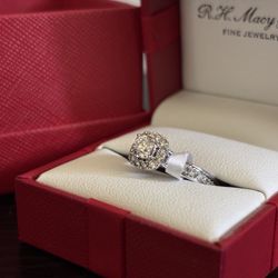 White Gold Genuine Diamond Ring 