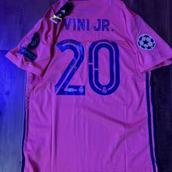 Vinicius Junior signed Champions League Real Madrid jersey w/coa