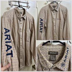 Ariat Team Conrad Embroidered Long Sleeve Button Down Shirt Size XL