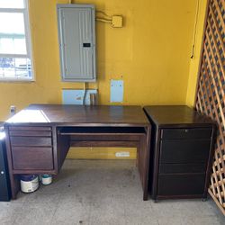 Desk & File Cabinet