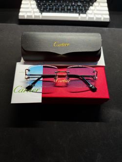 Cartier designer blue tinted diamond cut shades silver plated