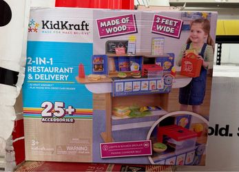 KidKraft 2-in-1 Restaurant & Delivery Wooden Play Store
