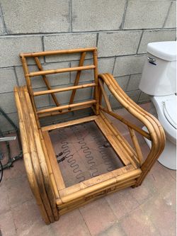 Vintage Rattan Lounge Chair Frame