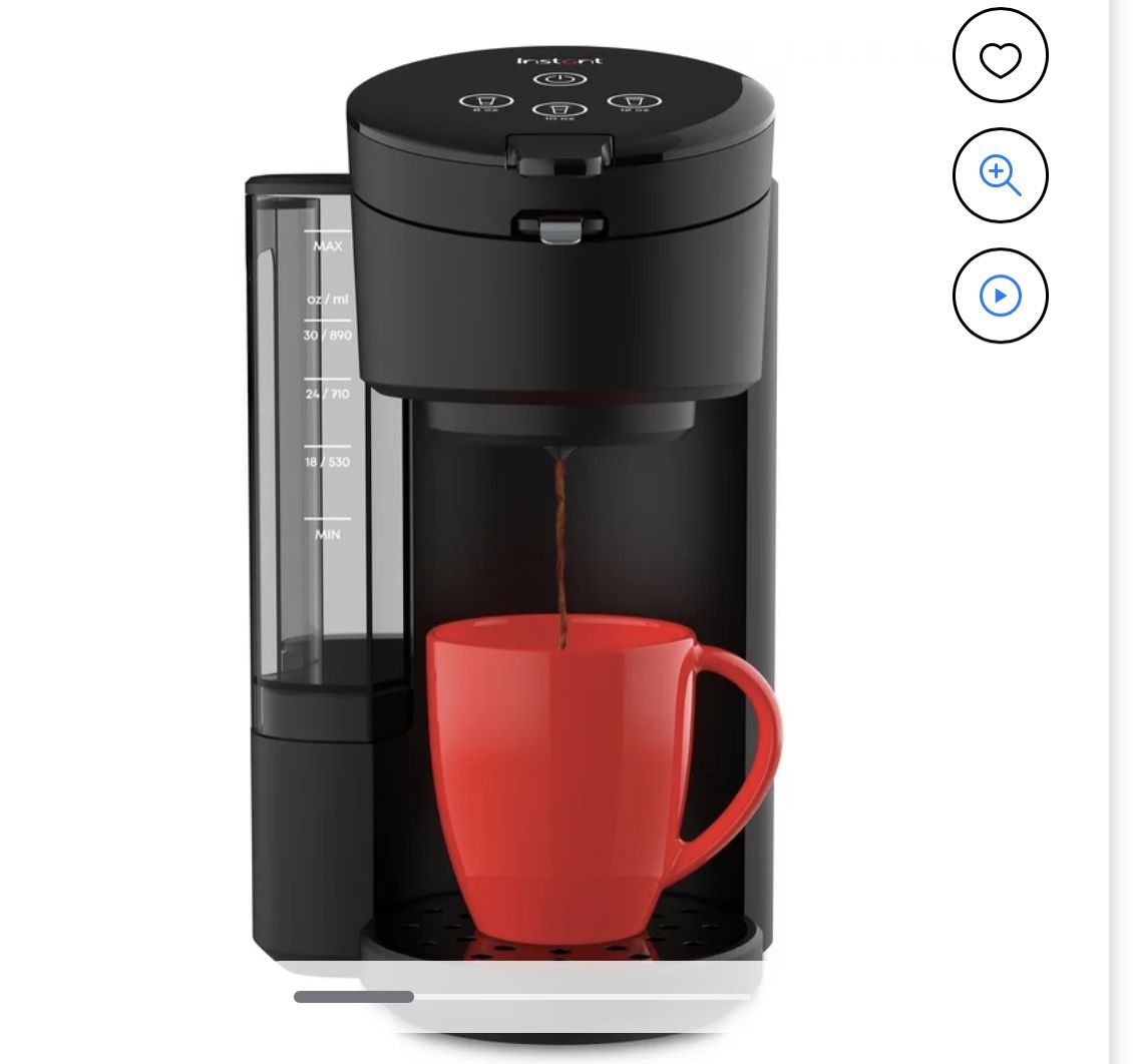 Instant Solo Café 2-in-1 Single Serve Coffee Maker For K-Cup Pods and Ground Coffee