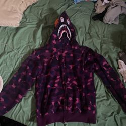 purple camo bape hoodie 