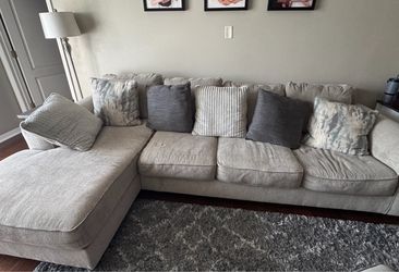 Large Sectional Couch with chaise and pillows
