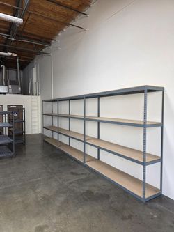 Industrial Racks 96 in W x 24 in D Used Heavy Duty 4 Tier Storage Shelving Delivery Available