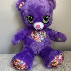 Build A Bear Shopkins Exclusive Teddy Bear Purple Plush  