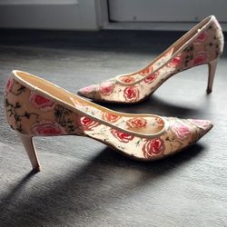 Floral Pointed Toe Heels Size 8.5