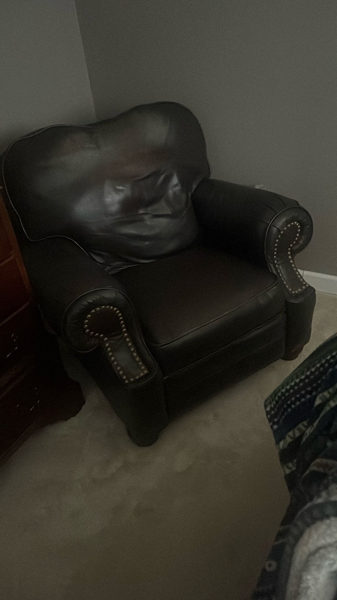 All Leather Recliner Dark Brown