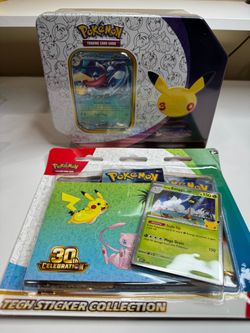 Sealed Greninja ex collector tin and tech sticker collection - Pokemon 30th celebration
