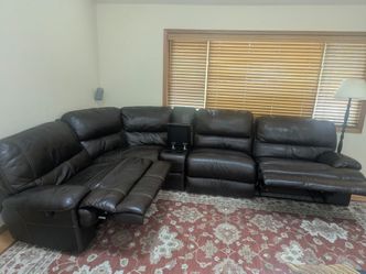 Leather Sectional with recliners and storage