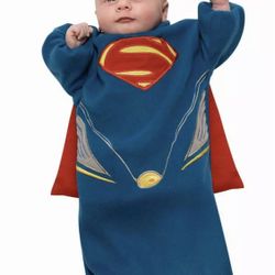 Superman Man Of Steel Bunting Hallowween Costume Infant Newborn 0-9