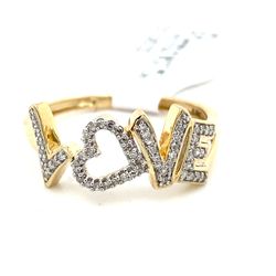 10k Gold Diamond Ring Love With Heart 1.5ctw 1.67grams Size 7 144139 1