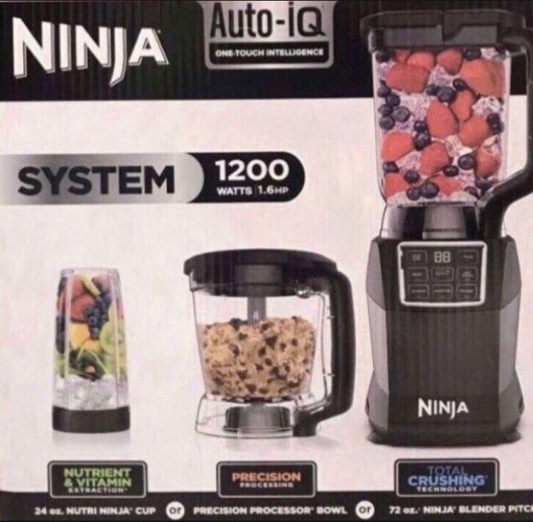 2021 NINJA Kitchen System 1200 watts Auto-IQ Blender! BRAND NEW! Never Opened! In Original Factory Packaging! Retails For $200+tax! Don’t Pay That! 