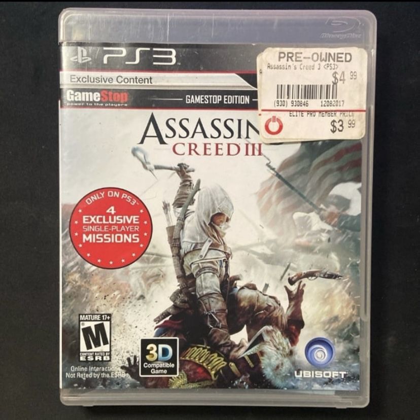 Assassins Creed III For The Ps3