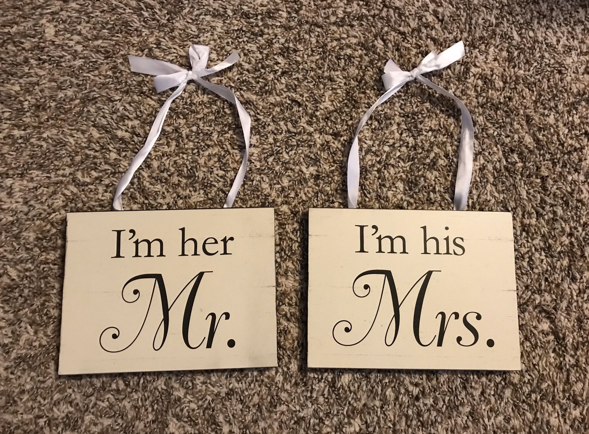 Wooden Mr & Mrs signs