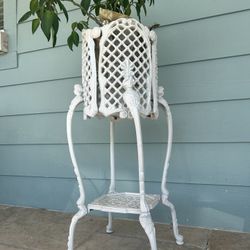 Antique Victorian Cast Iron Plant Stand W/Caryatid 