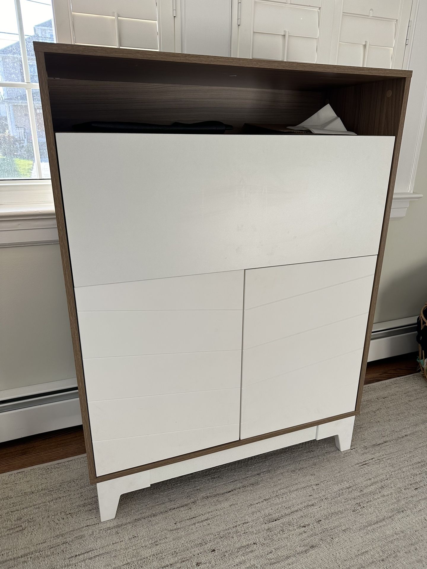 Midcentury Modern Secretary Desk with Hutch