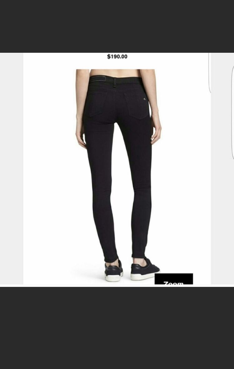 Rag Bone Women's Black Plush Legging Jeans Size Condition is