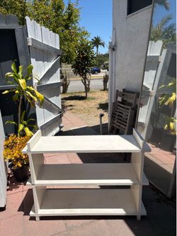 White Wood Storage Shelf / Bookcase