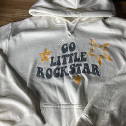 Go Little Rockstar White Hoodie