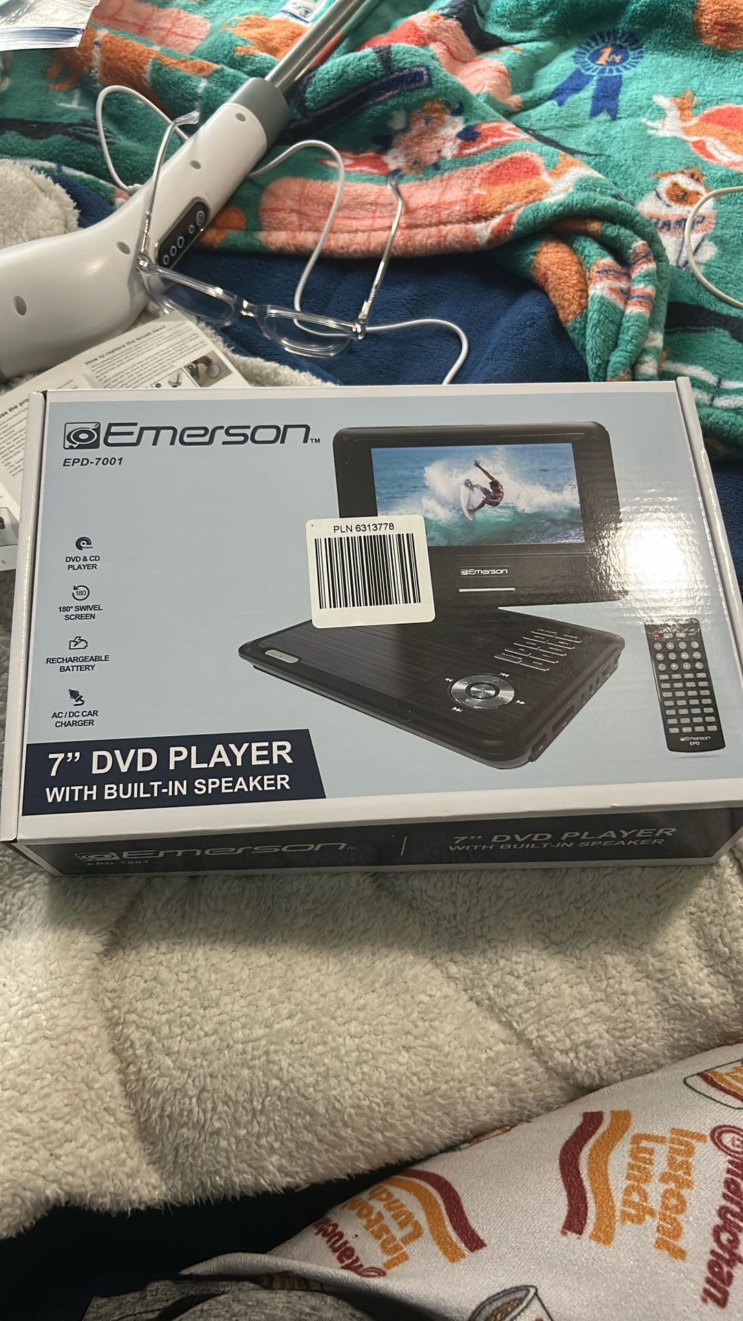 Emerson Portable 7” DVD Player Brand New
