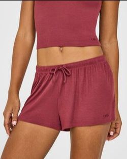 Oner Active At Home Night Shorts in Burnt Maroon Red. Size large. NWT