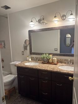 Bathroom mirror and lights