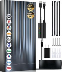 4560+ Miles Tv Antenna Indoor, 2026 Digital Antenna for Smart Tv Outdoor, Strongest HDTV for Local Channels with Amplifier, Signal Booster