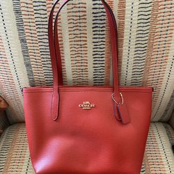 COACH red Mini Tote