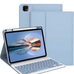 Keyboard Case for iPad Pro 11 4th/3rd/2nd Gen [Magnetic Detachable Wireless Keyboard][Support 3 System] Flip Stand Case with Pencil Holder for iPad 11