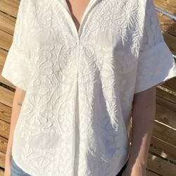 Pilcro Anthropologie Floral Embroidered