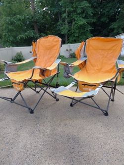 Folding beach chairs, set of 2