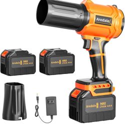 Storm Turbine，Leaf Blower Cordless with 21V*2 Batteries，Handheld Electric Storm Turbine，Wind Force 13，41m/s，Suitable for Lawn Care, Patio, Leaf Blowin