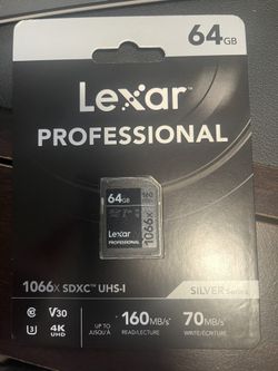 Lexar Professional 64GB 160MBs 4K UHD Compact Flash Card 