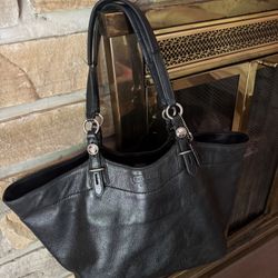 Coach Black Leather Tote Purse