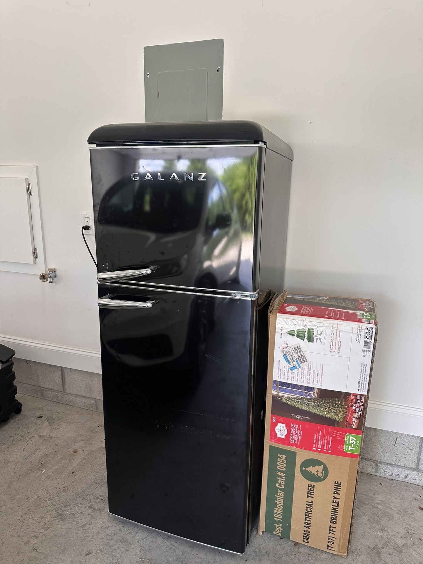 Vintage Style Black Refrigerator