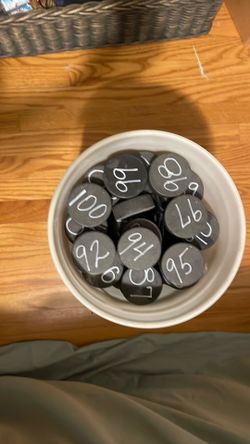 100 well used Hockey Pucks. Chuck a Puck
