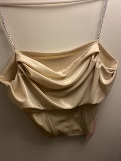 Chain Strap Ruched Crop Cami Top