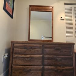 Bedroom Set - Mirror Dresser And 2 X Night Stands 