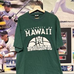 Vintage 2000’s University of Hawaii Basketball Shirt Men’s Size XL Green  