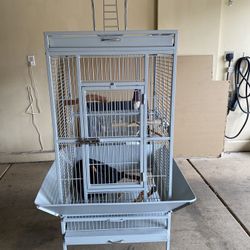 Gray bird cage 24”x 22”x34”