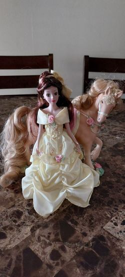 Belle porcelain doll & horse