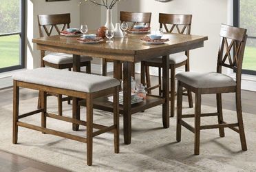 Counter height dining set designed for maximum efficiency